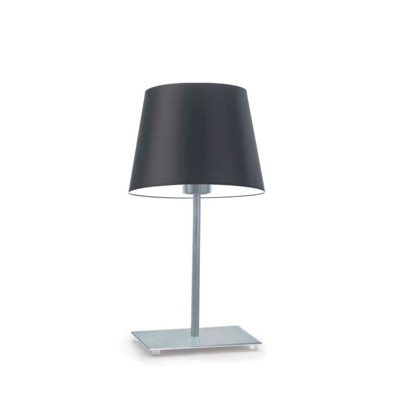 Lampka Nocna Volta Light Factory Moto Abażur Srebrny/Czarny Stożek 1xE27 1szt.