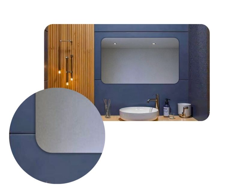 Lustro 100x90 cm Zaokrąglone Rogi Bez Oświetlenia Łazienkowe Bez Ramy