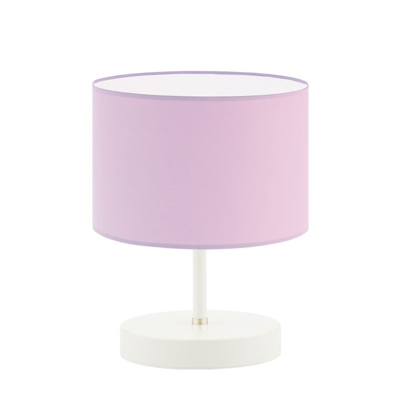 Lampka Nocna Volta Light Factory Picolo Abażur Biały/Jasny fioletowy Walec 1xE27 1szt.