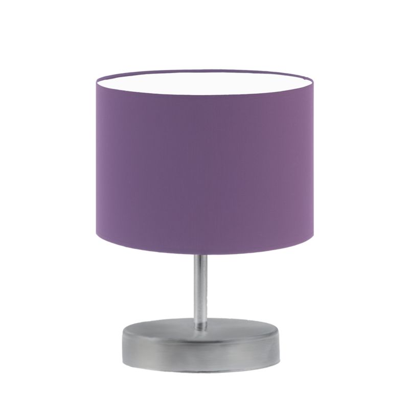 Lampka Nocna Volta Light Factory Picolo Abażur Srebrny/Fioletowy Walec 1xE27 1szt.