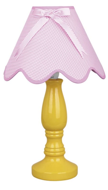 Lampka stołowa Candellux Lola żółto-różowa 1 x E27 x 60W IP20 wym: 41 x 26 x 26 cm ceramika - 1 szt.