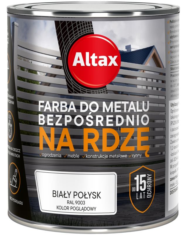 Farba antykorozyjna Altax biały połysk 0,75 l