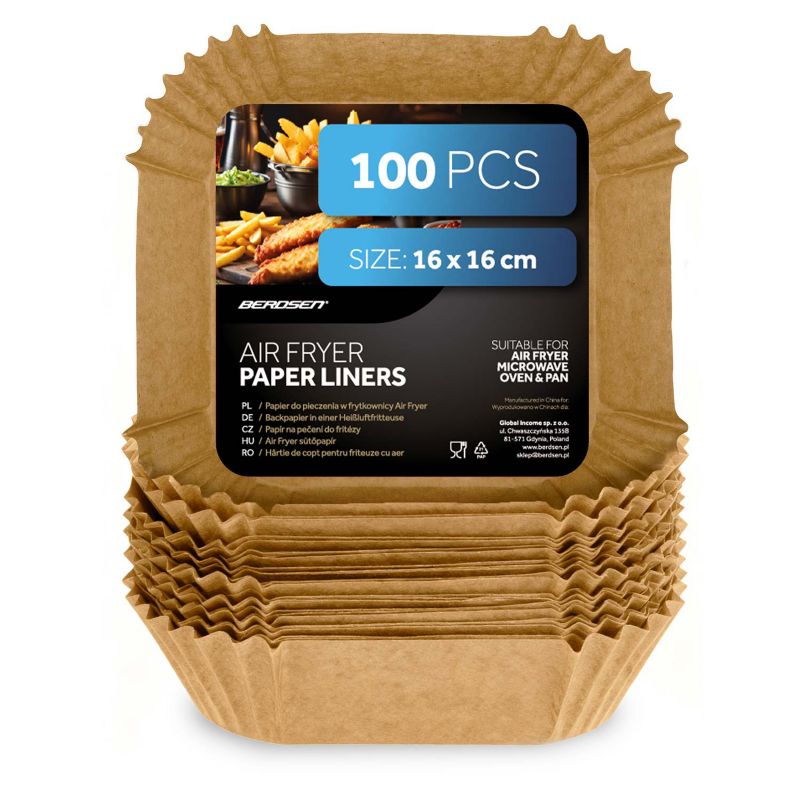 Papier do pieczenia Berdsen 16 cm wkładki do frytkownicy forma airfryer 100 szt.