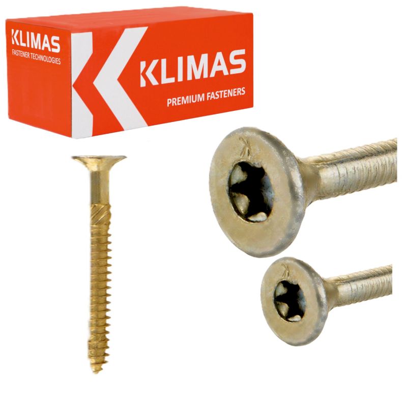 Wkręty do drewna konstrukcyjne Klimas WKCS 4x60 mm z łbem stożkowym 250szt