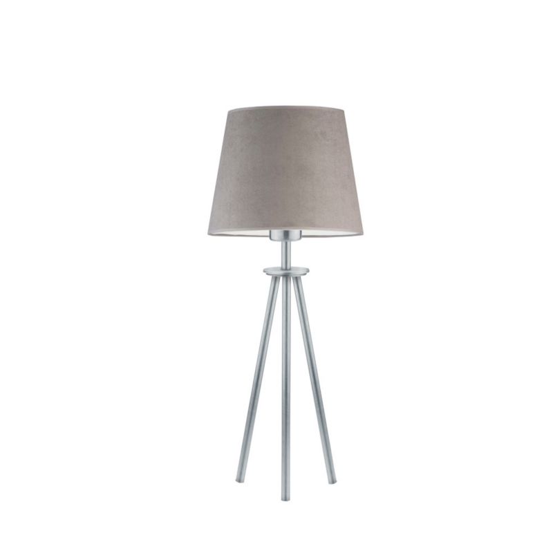 Lampka Nocna Volta Light Factory Deco Abażur Szary welur Stożek 1xE27 1szt.