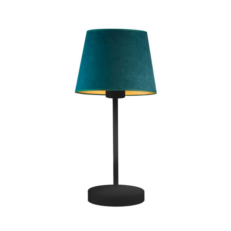 Lampka Nocna Volta Light Factory Blues Abażur Butelkowa zieleń ze złotem welur Stożek 1xE27 1szt.