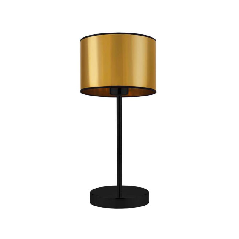 Lampka Nocna Volta Light Factory Blues Abażur Złoty Walec 1xE27 1szt.