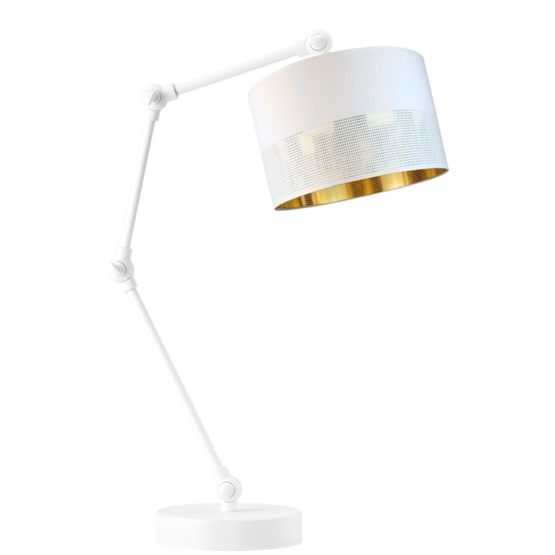 Lampka Nocna Volta Light Factory Soul Abażur Biały ze złotem1xE27 1szt.