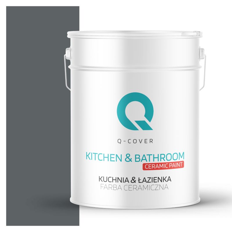 Farba Ceramiczna Kuchnia & Łazienka Q-Cover Antracyt H0912 Głęboki Mat 10L