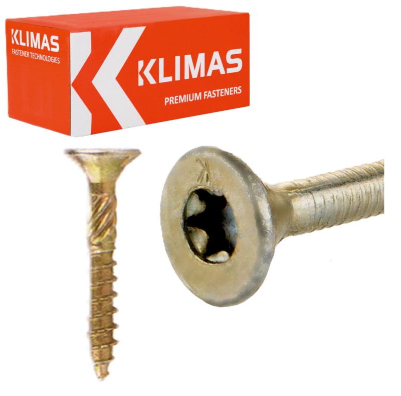 Wkręty do drewna konstrukcyjne Klimas WKCS 4x30 mm z łbem stożkowym 500szt