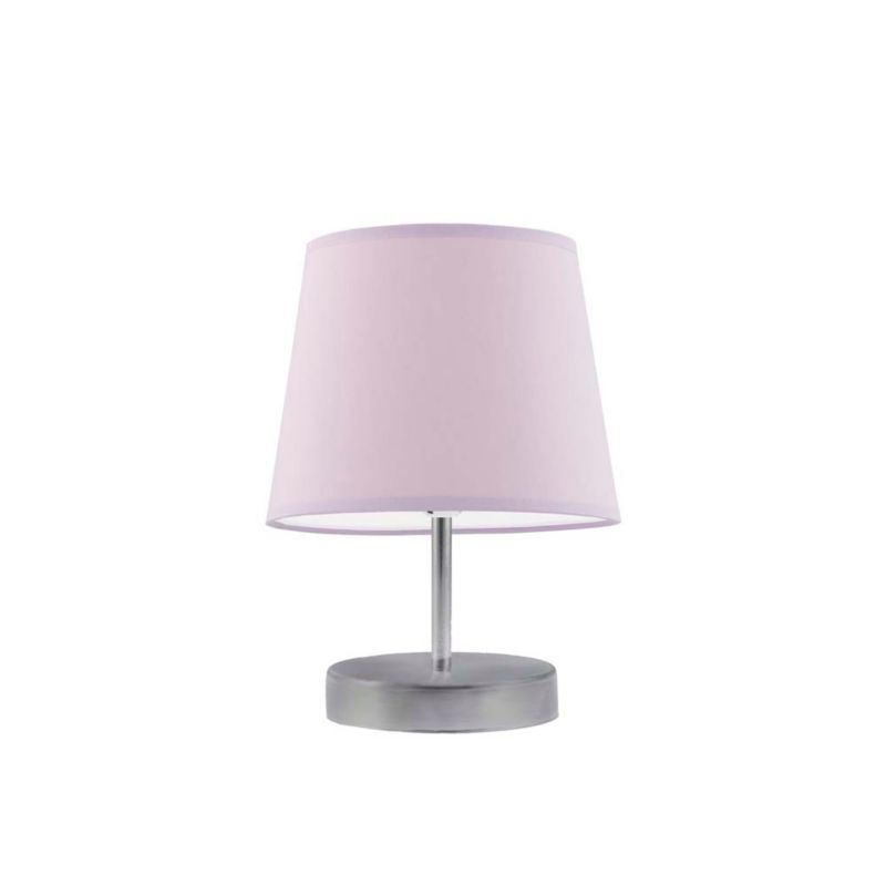 Lampka Nocna Volta Light Factory Picolo Abażur Srebrny/Jasny fioletowy Stożek 1xE27 1szt.