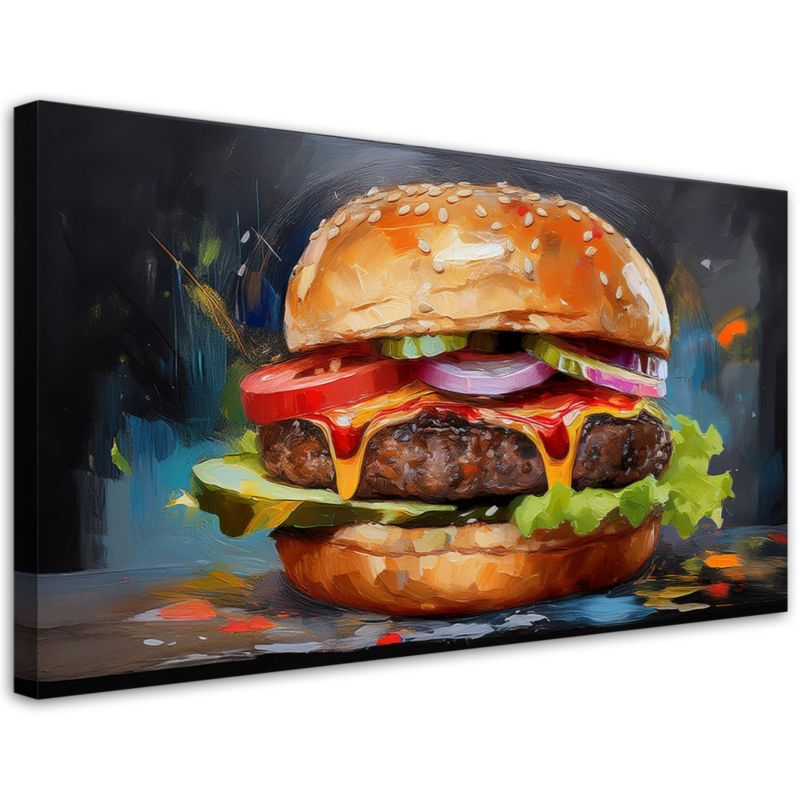 Obraz na płótnie Feeby Burger Hamburger Kanapka Jedzenie 100x50cm 1szt