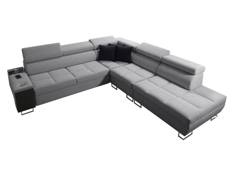 Narożnik z barkiem MIRJAN 24 Morena IX prawy jasny szary + czarny 1 szt.