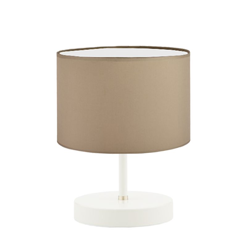 Lampka Nocna Volta Light Factory Picolo Abażur Biały/Cappuccino Walec 1xE27 1szt.