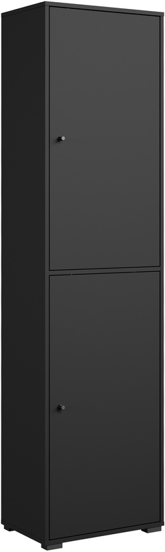 Szafa 50 cm wysoka na buty z półkami DORANO dwudrzwiowa czarny