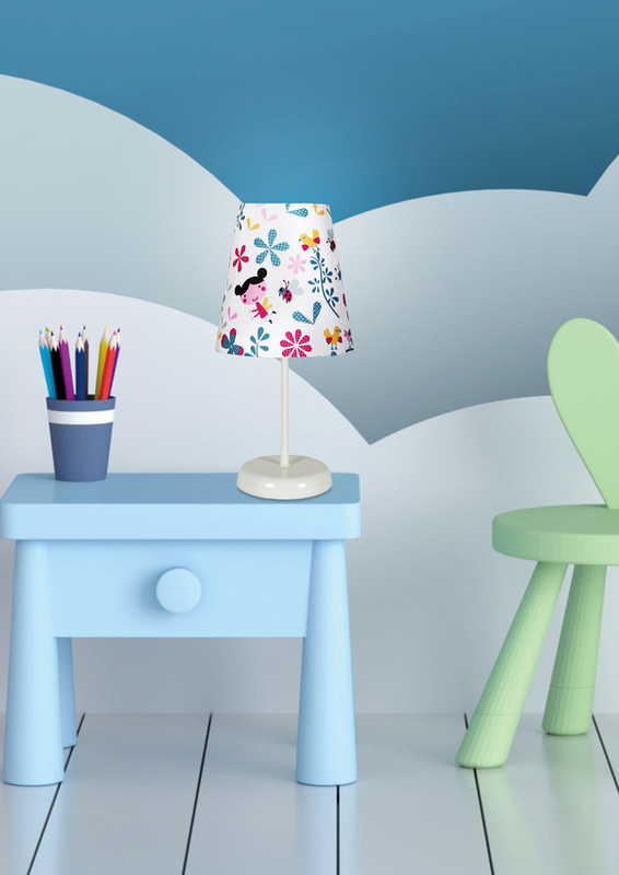 Biała lampka biurkowa dziecięca do pokoju dziewczynki GIRL multikolor
