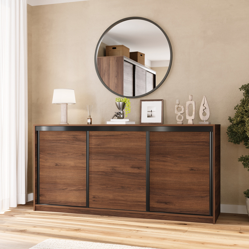 Komoda przesuwna z szufladami i drążkiem 200 cm LOFT