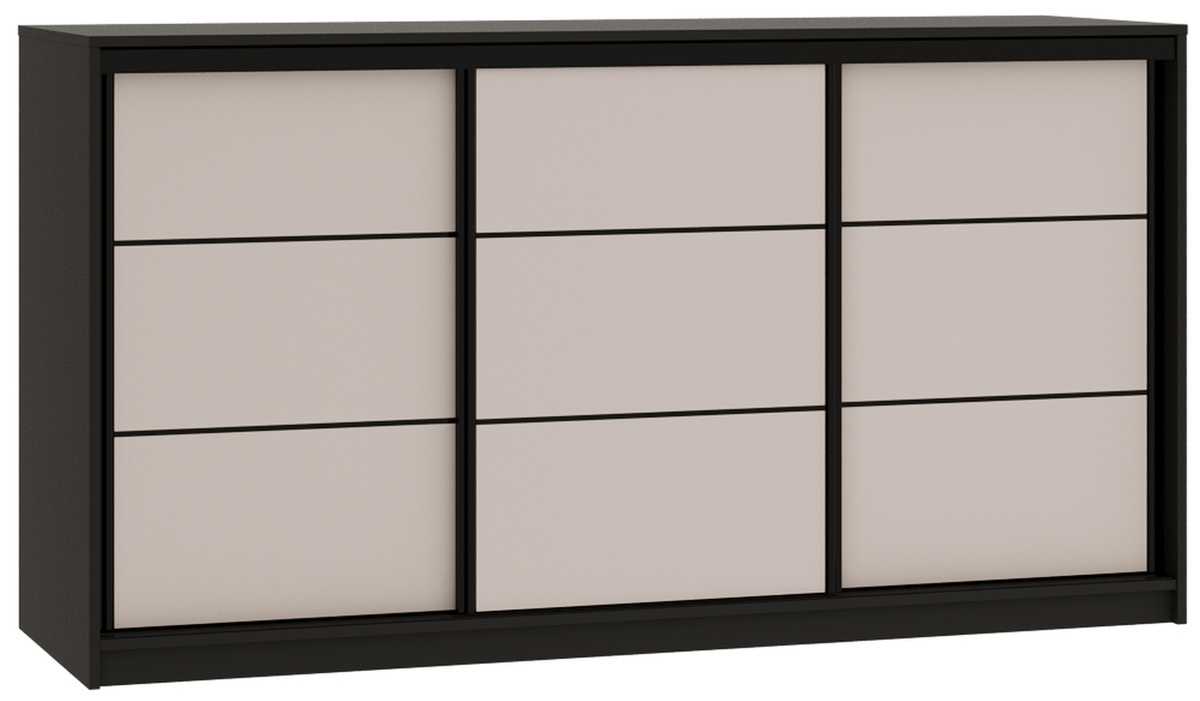 Trzydrzwiowa komoda przesuwna z szufladami 180 cm LOFT