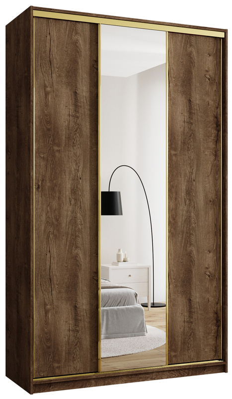 Wysoka szafa przesuwna z lustrem 150 cm GOLD NEW MAX