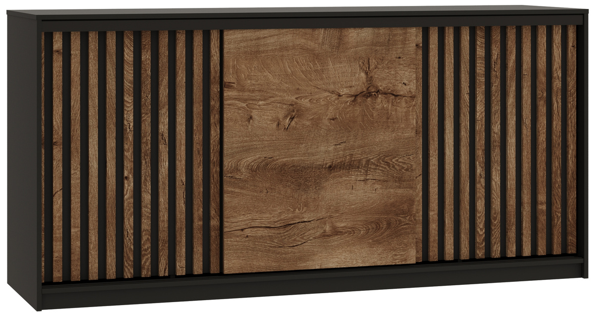 Pojemna komoda przesuwna do sypialni z lamelami 180 cm LOFT