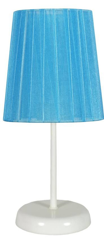 Niebieska lampka stołowa do salonu Rifasa metalowa E14