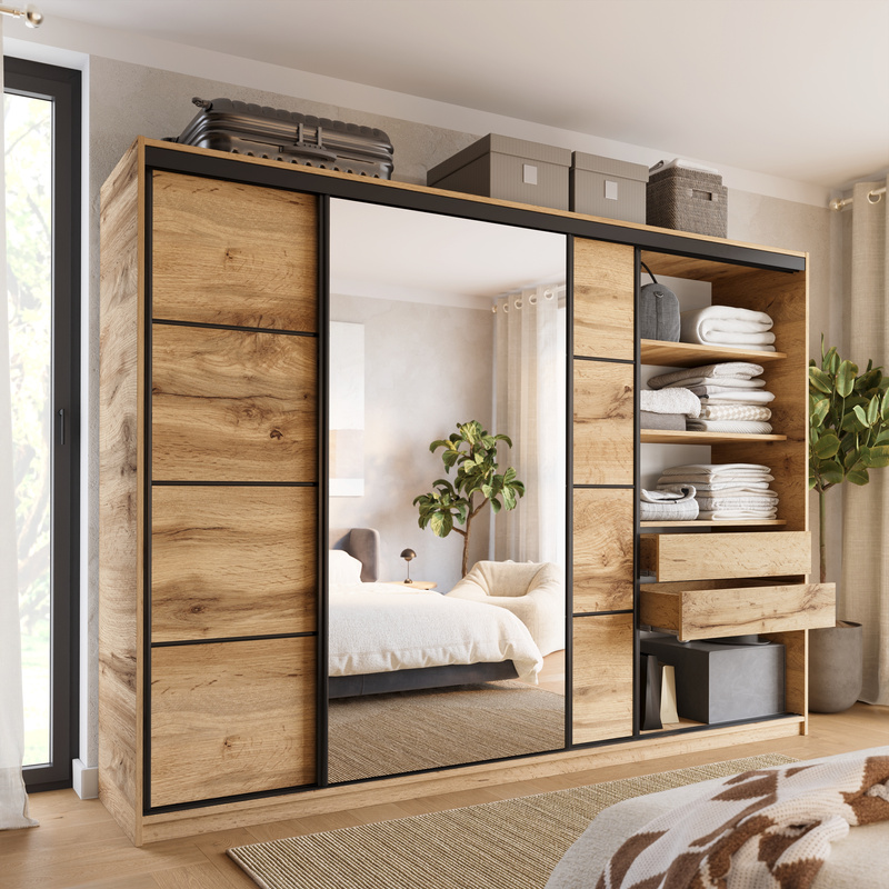 Szafa przesuwna 280 cm dąb wotan LOFT