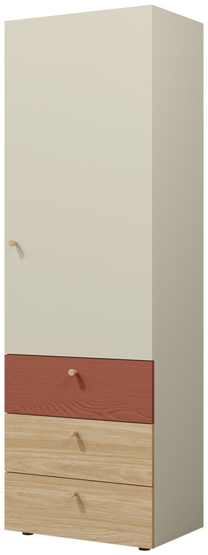 Nowoczesna szafa do pokoju młodzieżowego 60 cm z szufladami YOKO