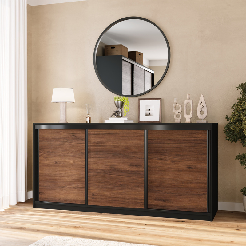 Komoda przesuwna z szufladami i drążkiem 200 cm LOFT