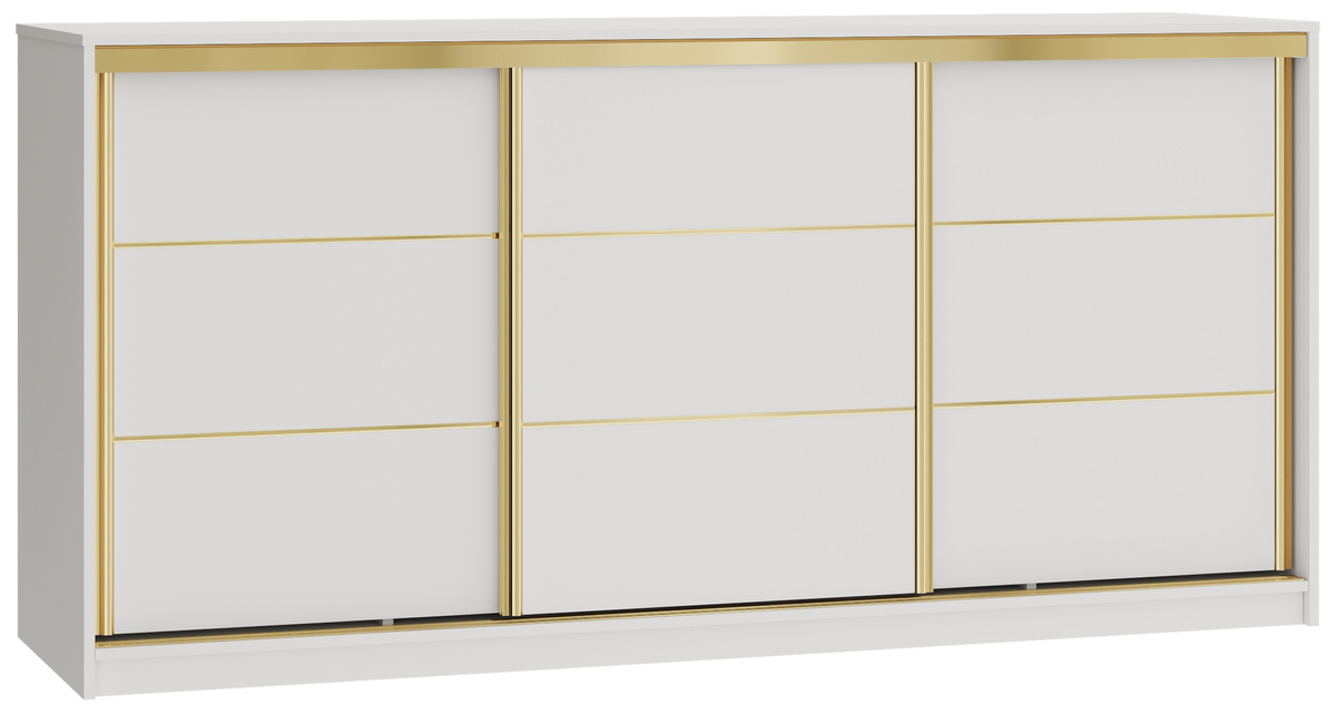 Duża biała komoda przesuwna z szufladami 200 cm GOLD