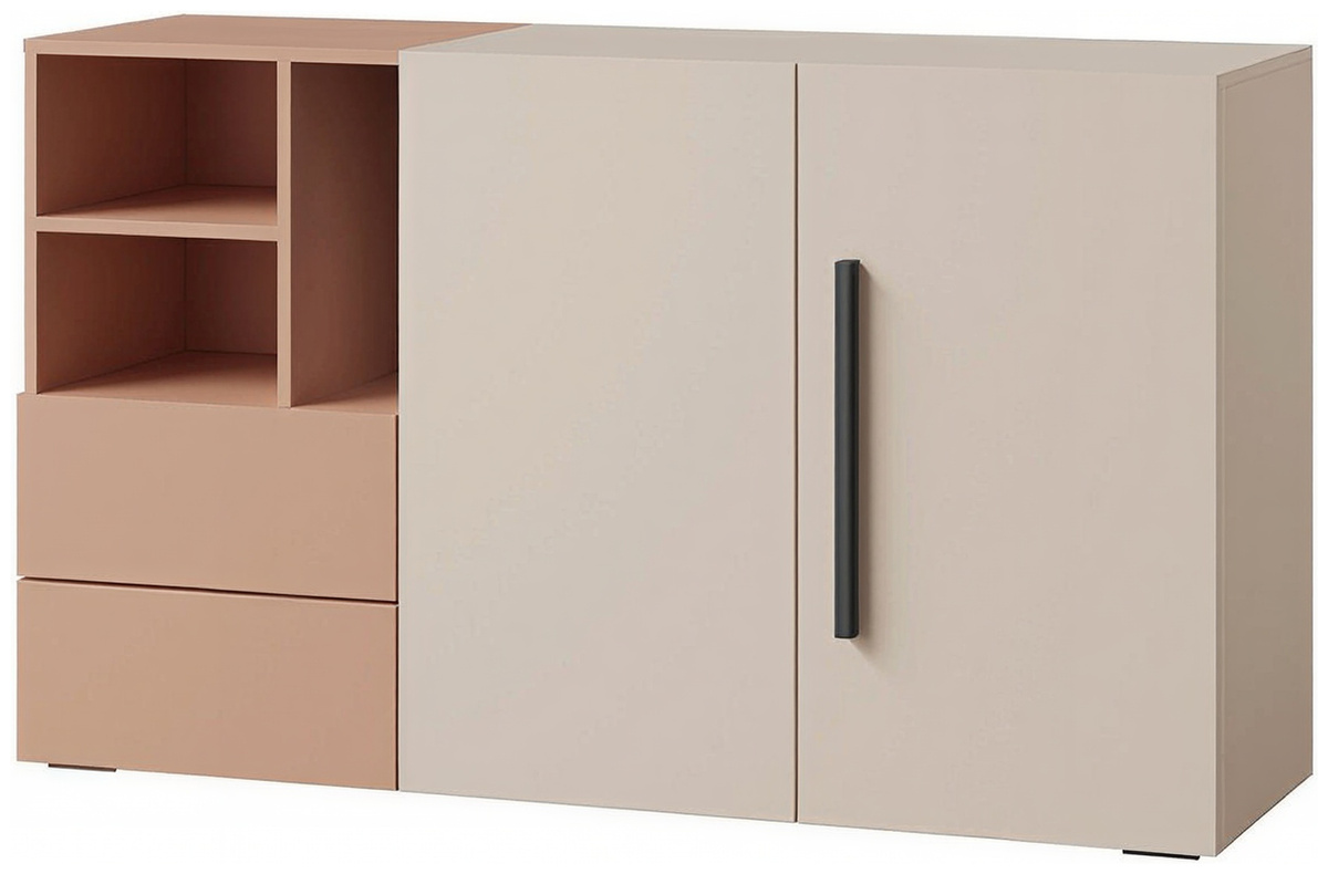 Komoda młodzieżowa 135 cm dwudrzwiowa z szufladami LUMI