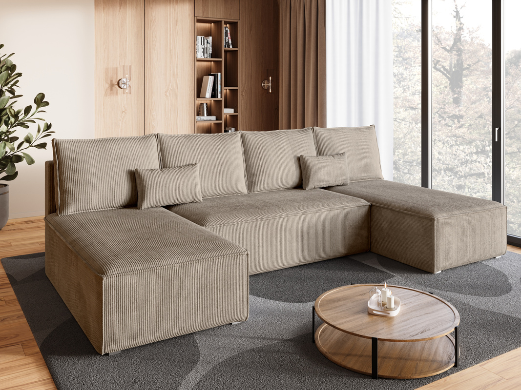 Narożnik z funkcją spania i pojemnikiem na pościel TOP U SLIM