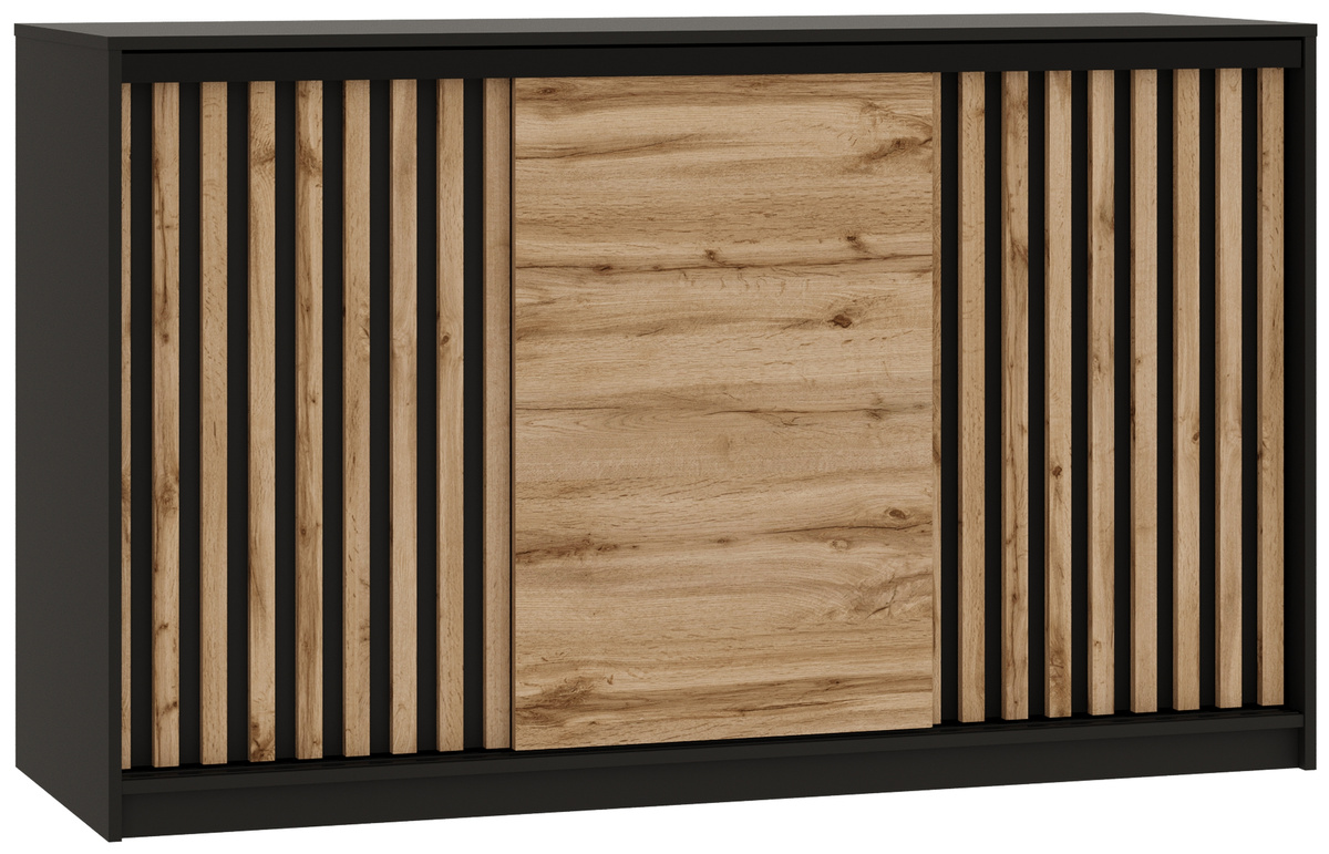 Komoda przesuwna 160 cm z szufladami i drążkiem LOFT z lamelami