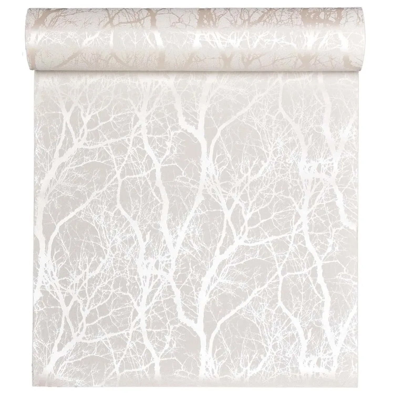Tapeta winylowa na flizelinie TREES biała
