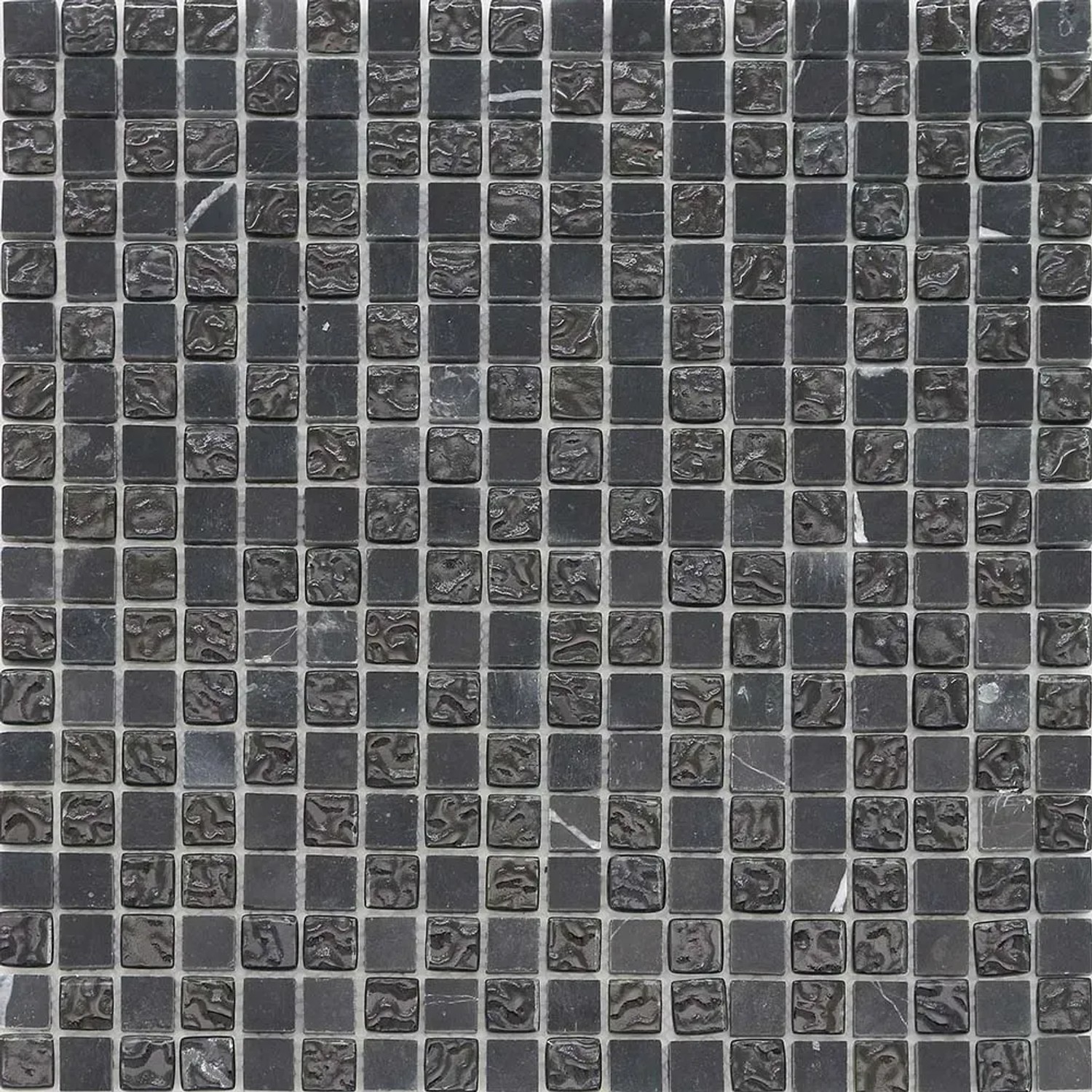 Mozaika kamienno-szklana marble glass black 30 cm x 30 cm