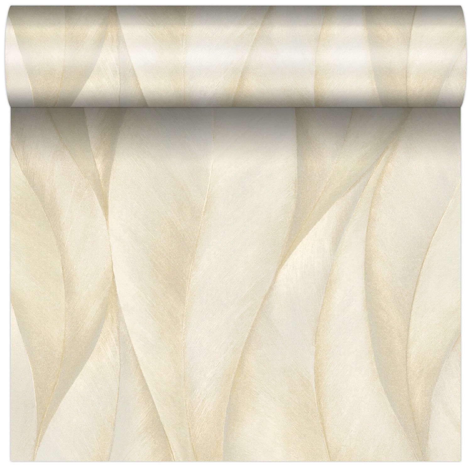Tapeta winylowa na flizelinie LIŚCIE beżowa