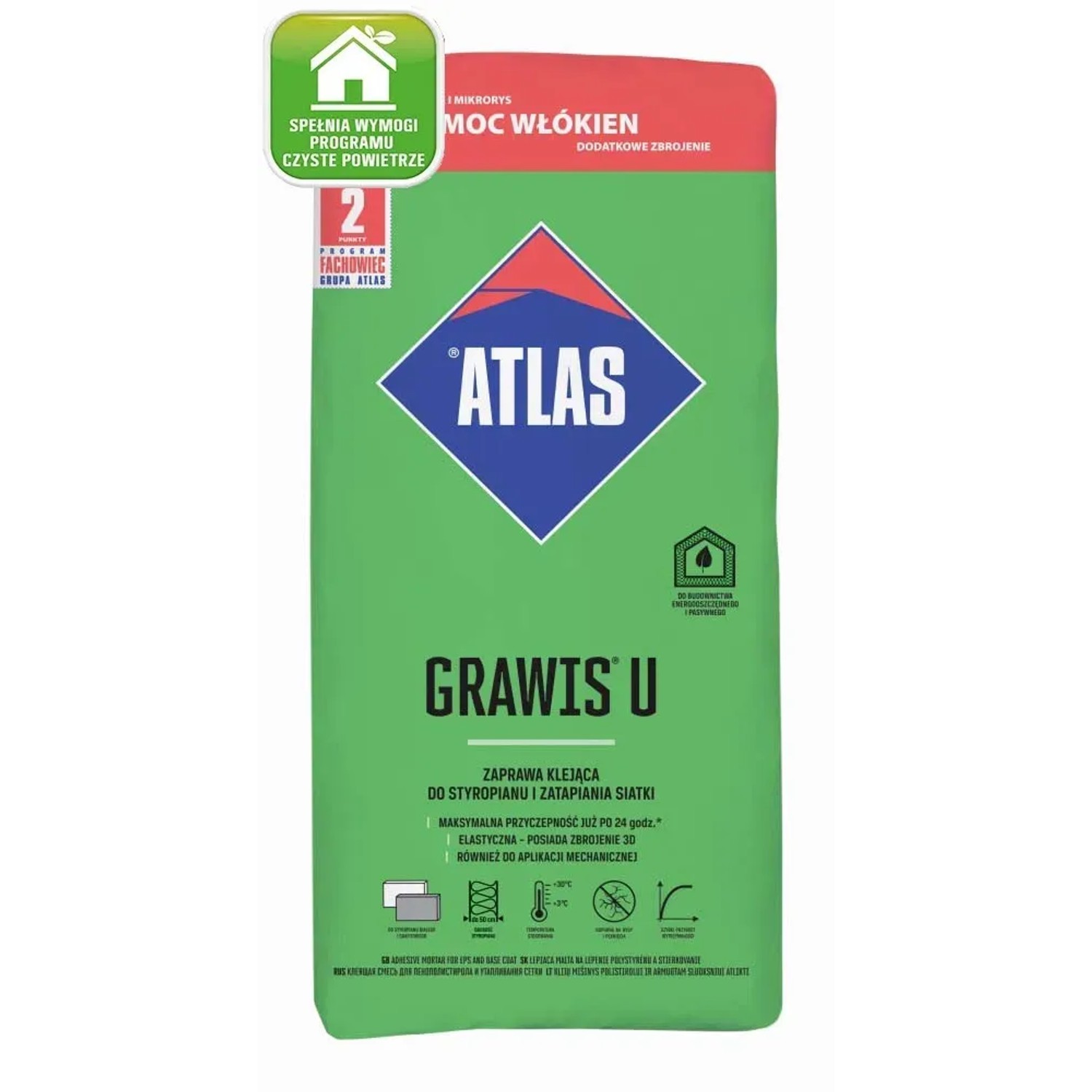 Atlas Zaprawa klejąca Grawis U do styropianu i siatki 25 kg