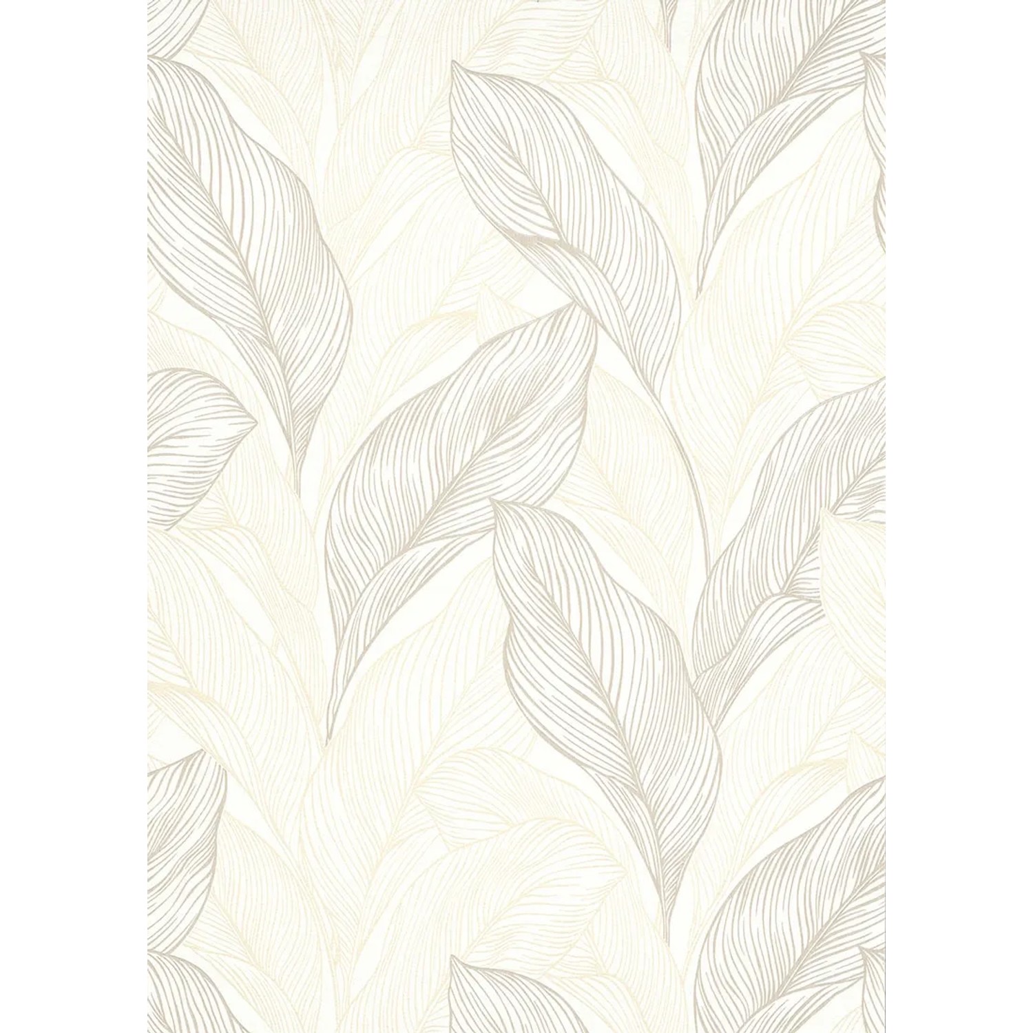 Tapeta winylowa na flizelinie BEŻOWE LIŚCIE