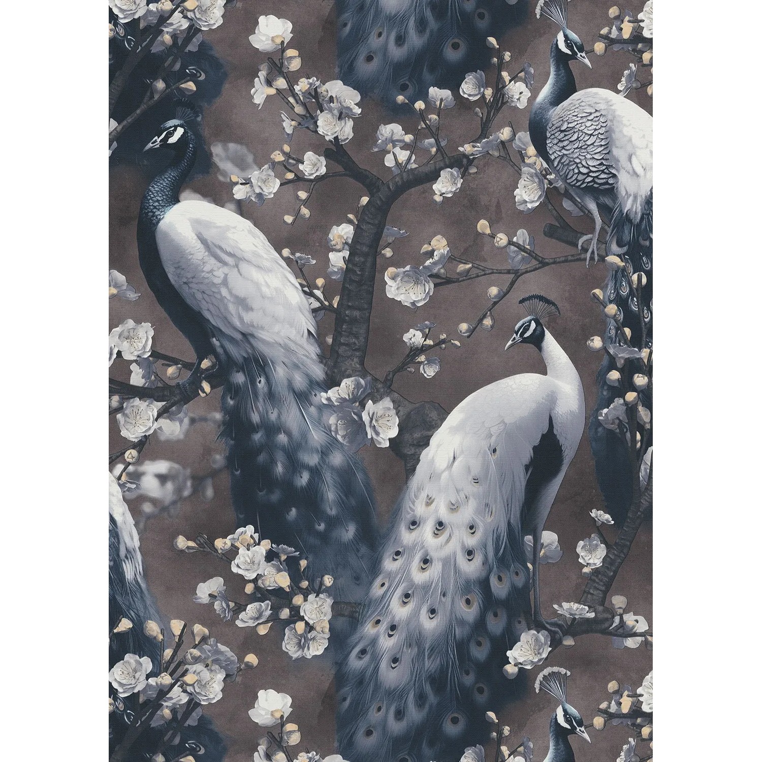 Tapeta winylowa na flizelinie paw brązowe tło