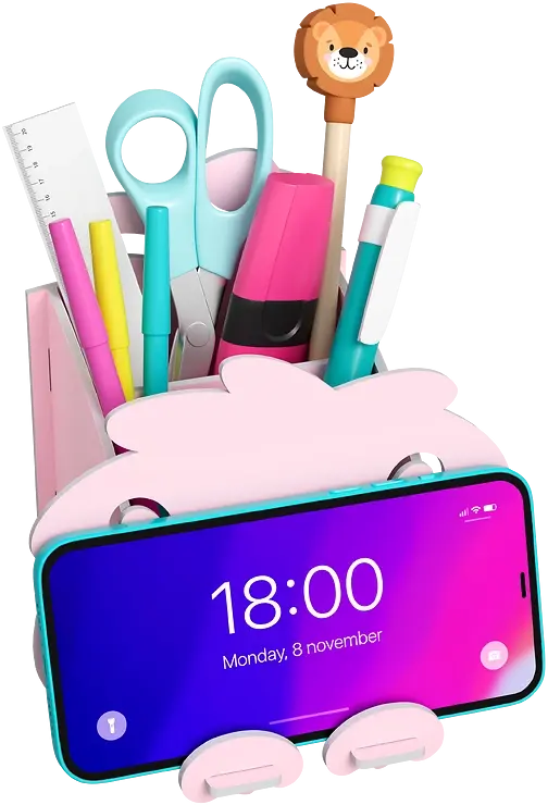 Pojemnik na długopisy Oxford Leo&Co, 14x12.3x11.5cm, mix kolorów pastelowych