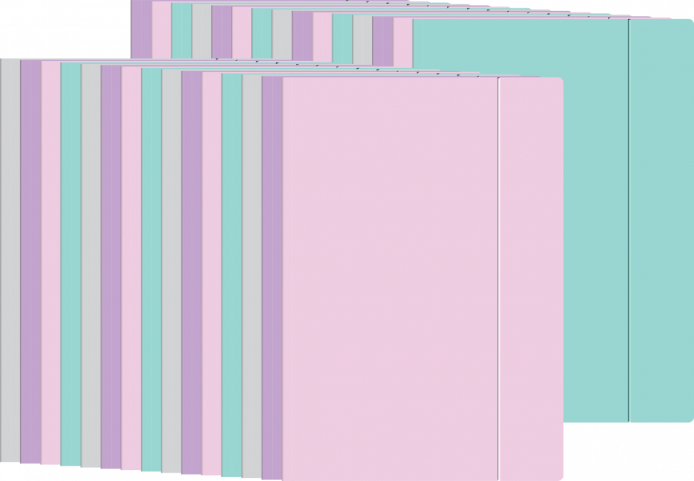30x Teczka z gumką Interdruk Pastel, A5+, 300g/m2, mix kolorów pastelowych