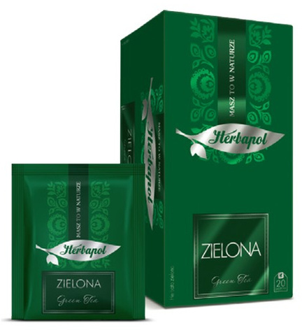 Herbata zielona w kopertach Herbapol Breakfast, 20 sztuk x 2g