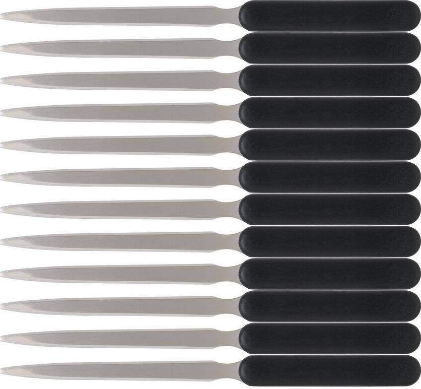 12x Nóż do kopert z plastikową rączką D.Rect, 19.5cm, czarny
