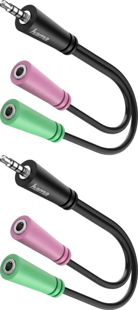 2x Adapter Hama, 3.5mm jack 4PIN - 2x 3.5mm jack