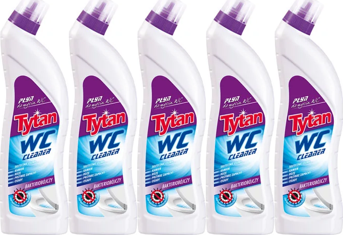 5x Płyn do czyszczenia WC Tytan, bakteriobójczy, fioletowy, 700g