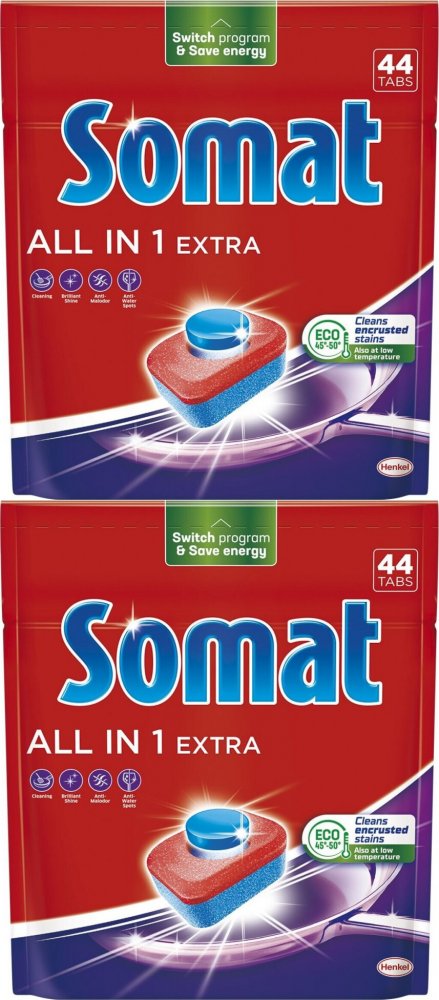 2x Tabletki do zmywarki Somat All in One Extra, 44 sztuki