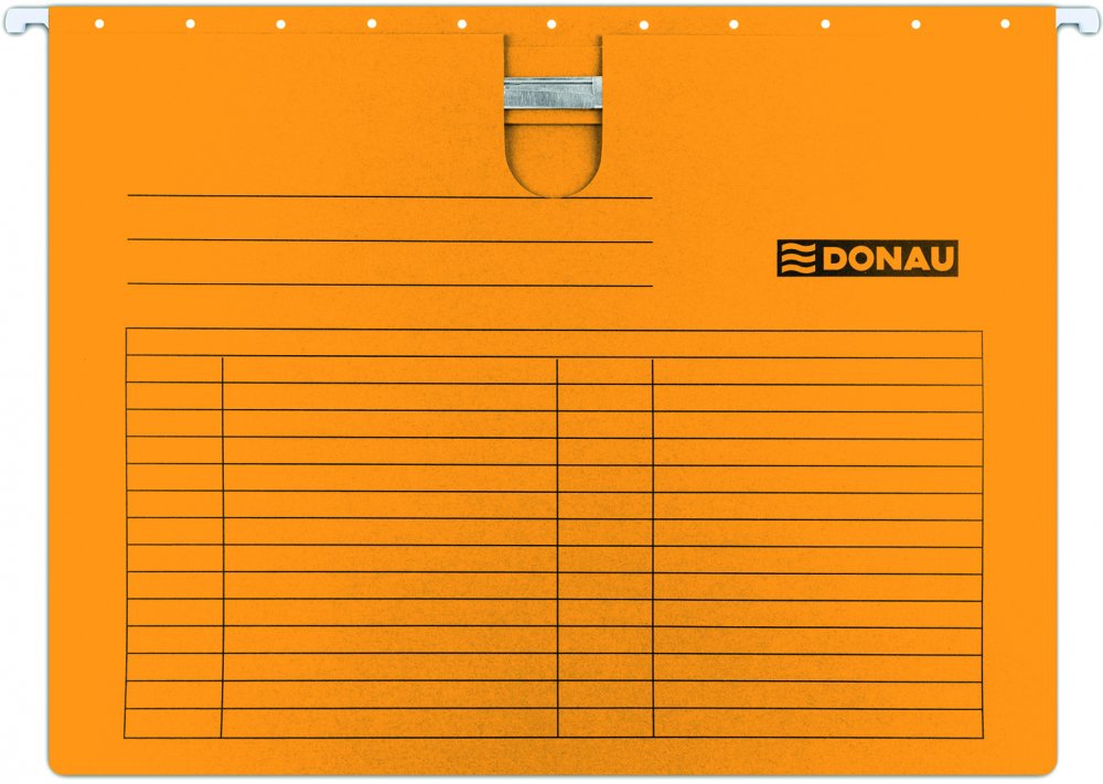 Skoroszyt zawieszany kartonowy Donau, z wąsem, A4, 230g/m2, pomarańczowy