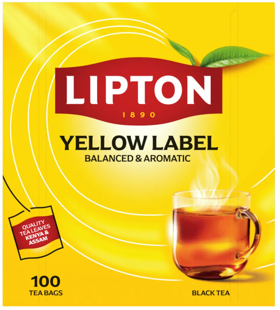 Herbata czarna w torebkach Lipton Yellow Label, 100 sztuk x 2g
