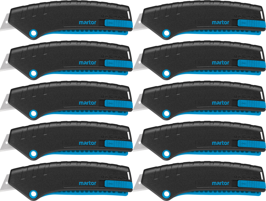 10x Nóż bezpieczny Martor Secunorm Mizar, z wymiennym ostrzem, czarny