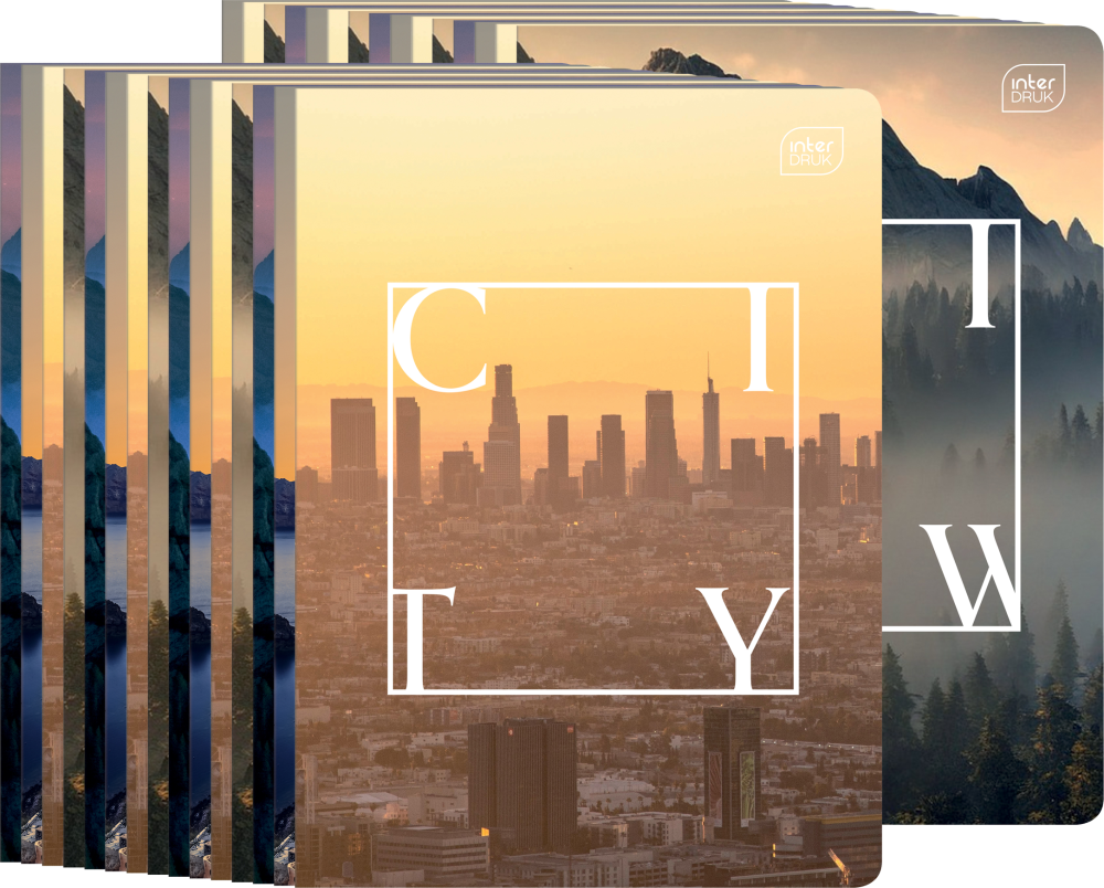 30x Zeszyt w kratkę Interdruk UV Mix 2 Travel , A5, 80 kartek, mix wzorów