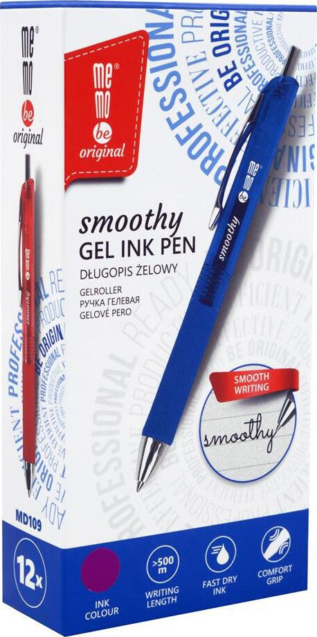 12x Długopis żelowy MemoBe Smoothy, 0.5mm, fioletowy